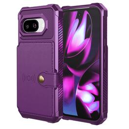 Dteck - for Google Pixel 10A Wallet Case with Card Holder, Folio Leather Shockproof Cover TPU Bumper Phone Case - Purple