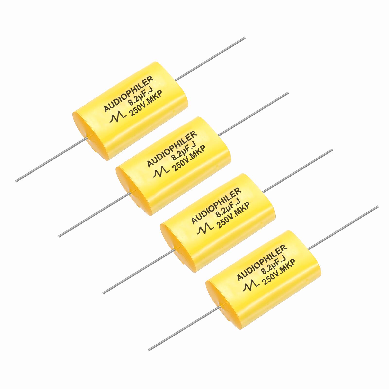 Unique Bargains - 4pcs 8.2uF High-Frequency Divider Capacitor, 260V Audio Speaker Crossover Non-Polarity Polypropylene MKP Film Capacitors - Yellow price history on PriceWatchPro