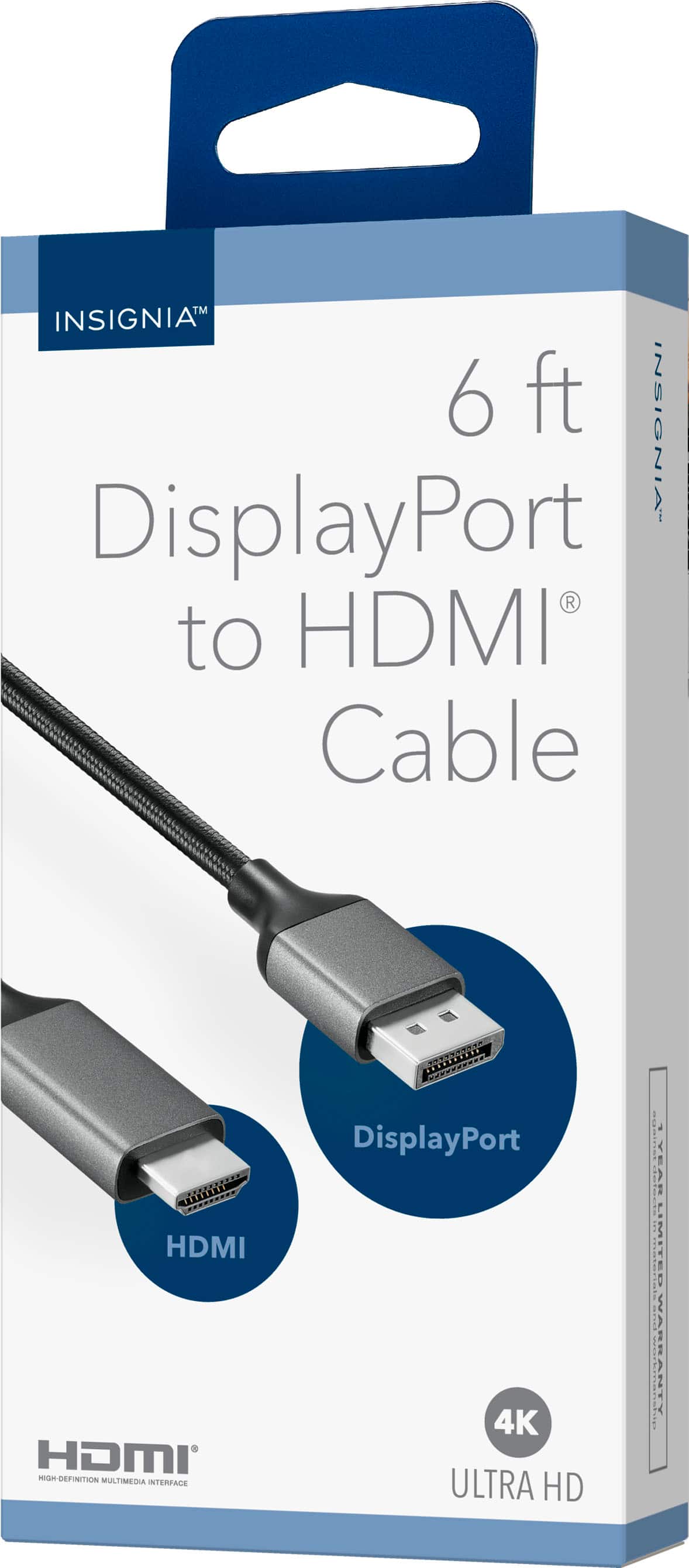 Insignia™ 6 ft. DisplayPort to HDMI Cable Black NS-PCDPHD626