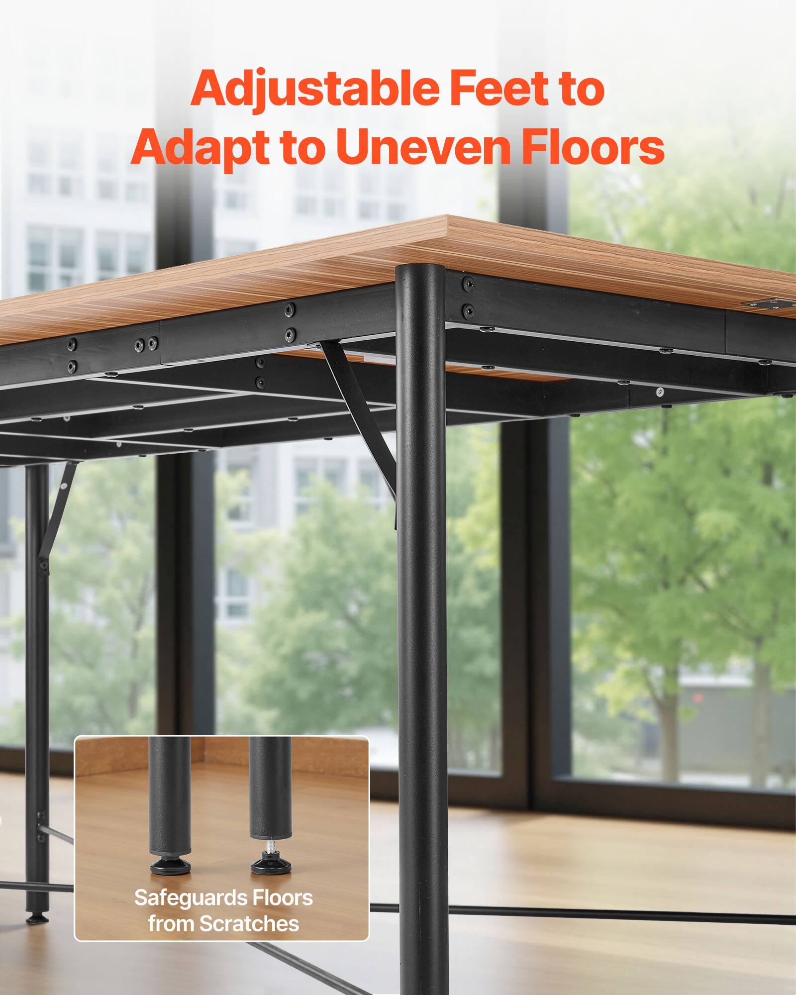 Adjustable Feet to Adapt to Uneven Floors

Safeguards Floors from Scratches