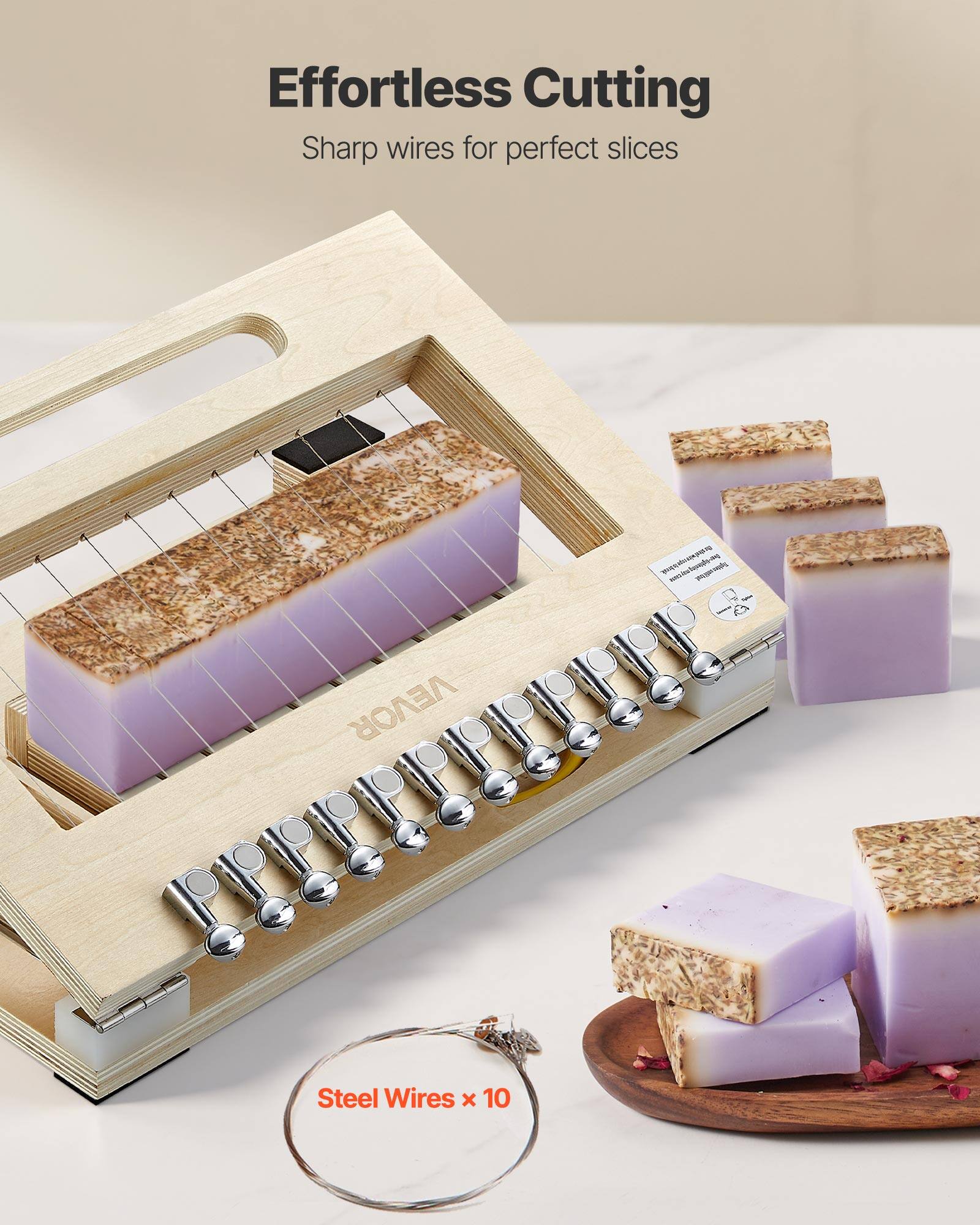 Effortless Cutting  
Sharp wires for perfect slices  
- R VEVOR Steel Wires x 10