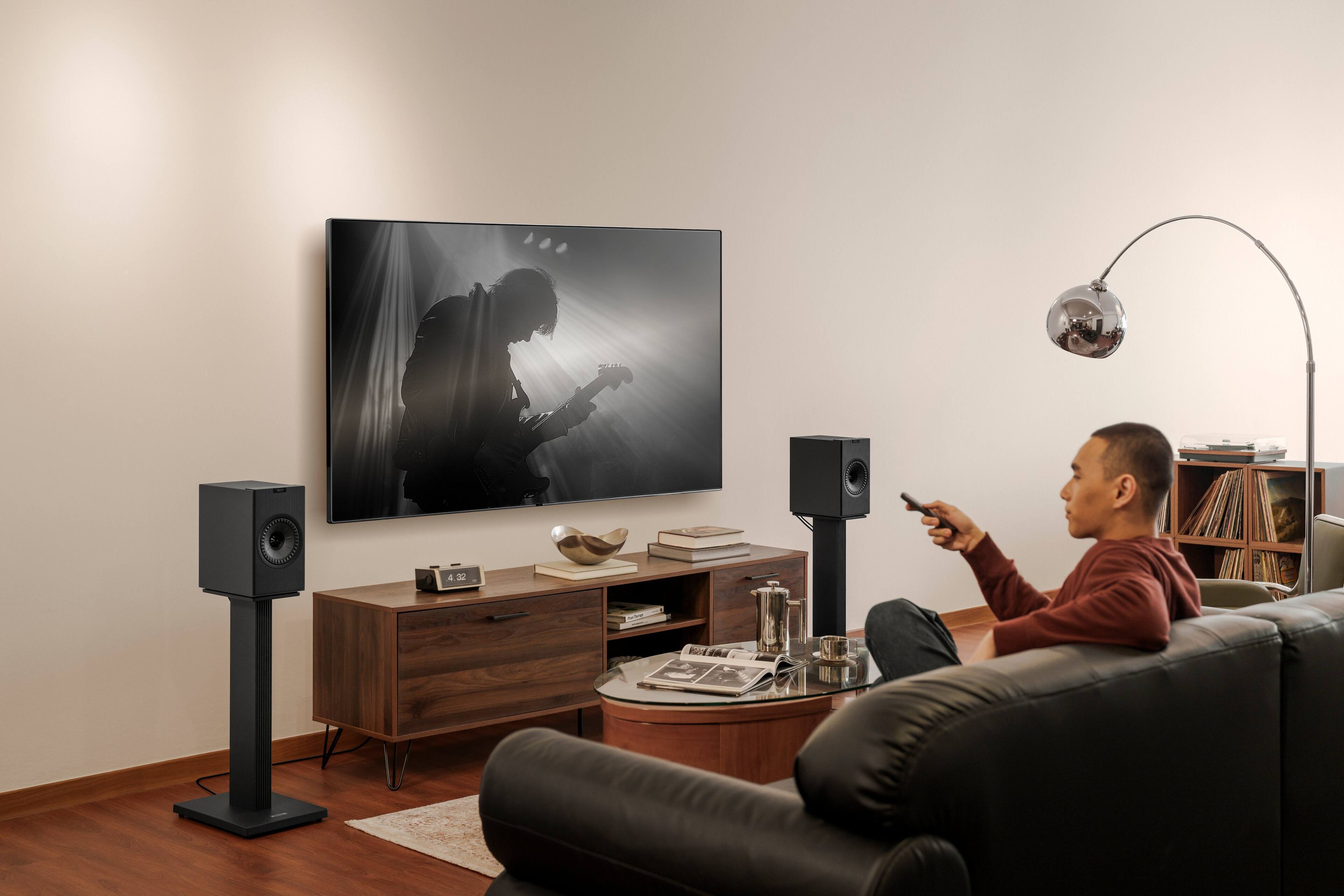 Alt View 2. KEF - SQ-1 Floor Stand - Gray.