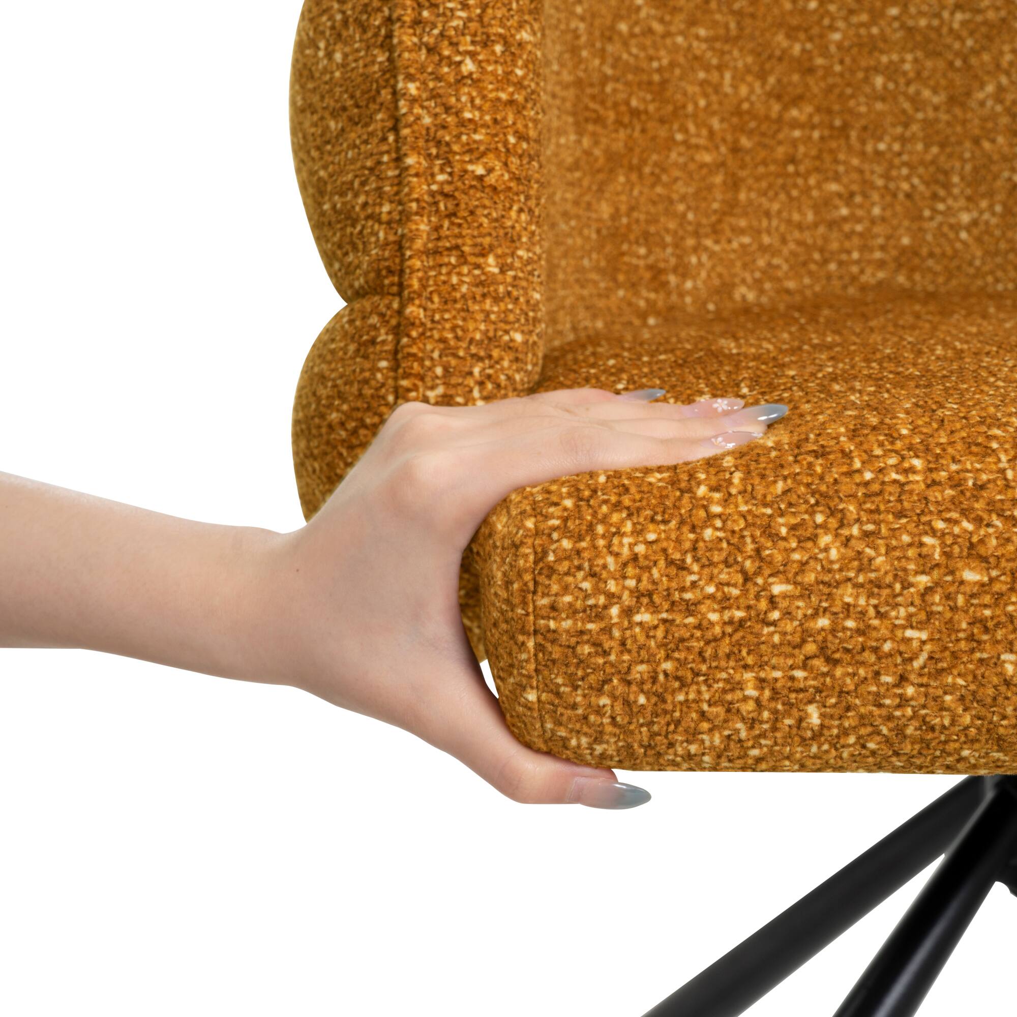 Alt View 9. GOODSILO - Modern Swivel Dining Chairs Set of 2 with Thickened Cushion and Metal Base for Home Office Living Room - Orange.