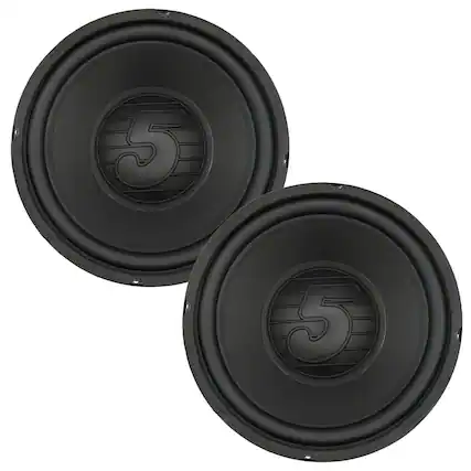Front. 5 CORE - 5 Core 10 Inch Woofer Pair 300W Car Subwoofer 4Ohm Replacement Deep Sub w Poly Cone - Black.