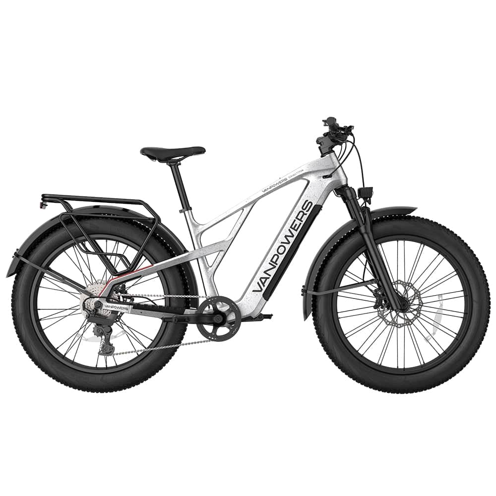 Vanpowers - GrandTeton Pro Adult 26" Step-Over 750W Hub Motor E-Bike - Galaxy Silver