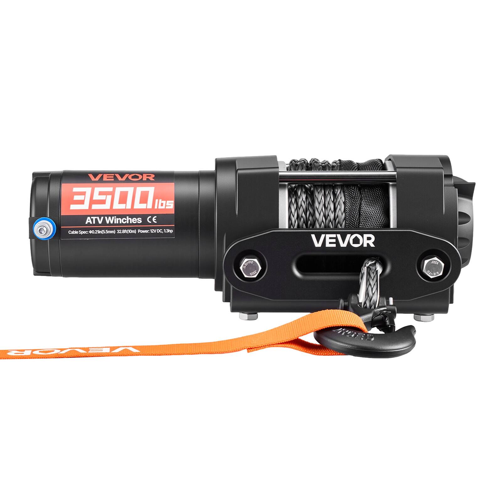 VEVOR 3500 lbs ATV Winches  
CE Cable Spec: 0.23" (5.8mm)  
Seal: 2.80C  
Power: 12V DC, 1.3A  
SN: [Serial Number]  
VEVOR