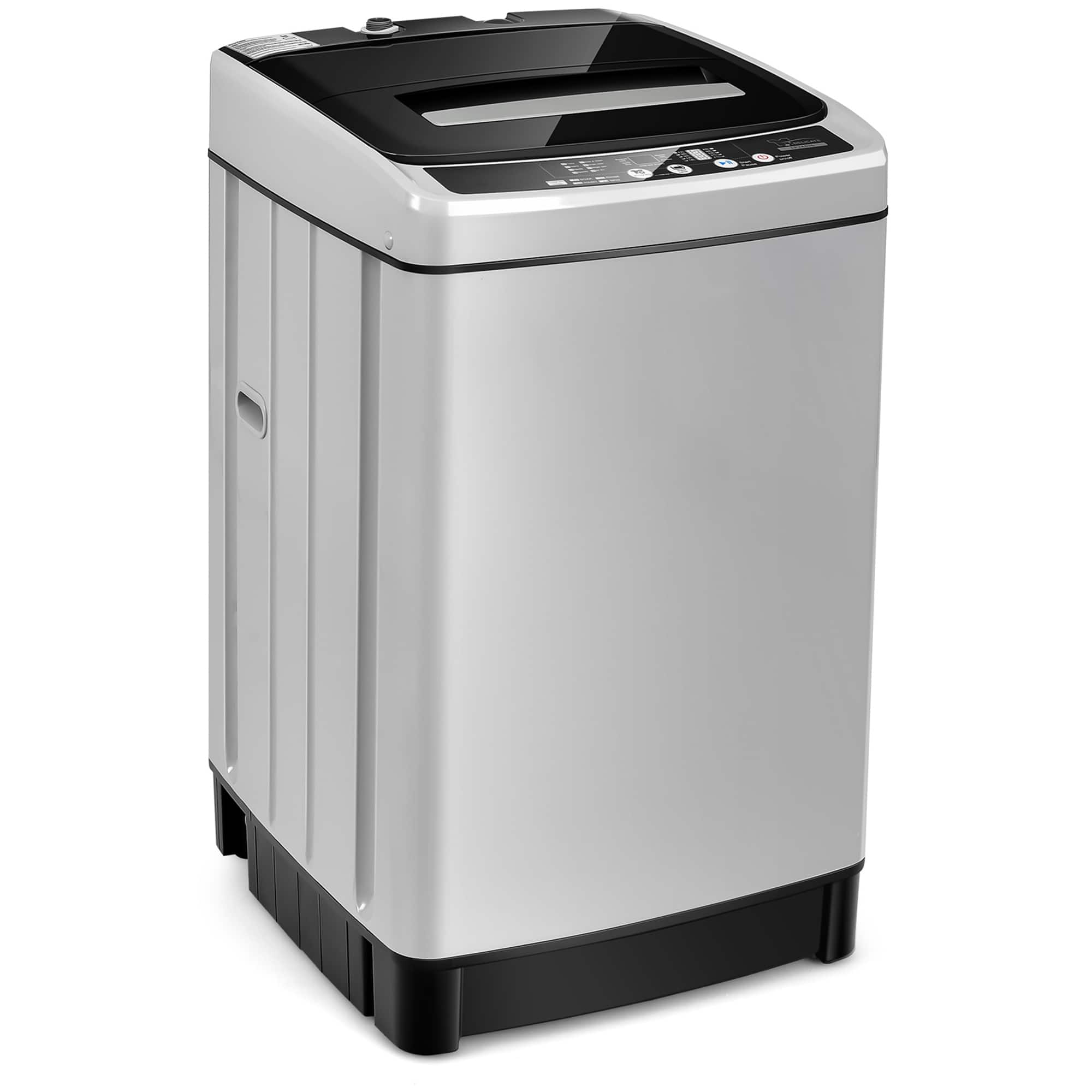 Front. Gymax - Gymax Compact Full-automatic Washing Machine & Dryer w/ 11 lbs Capacity Grey - Grey.