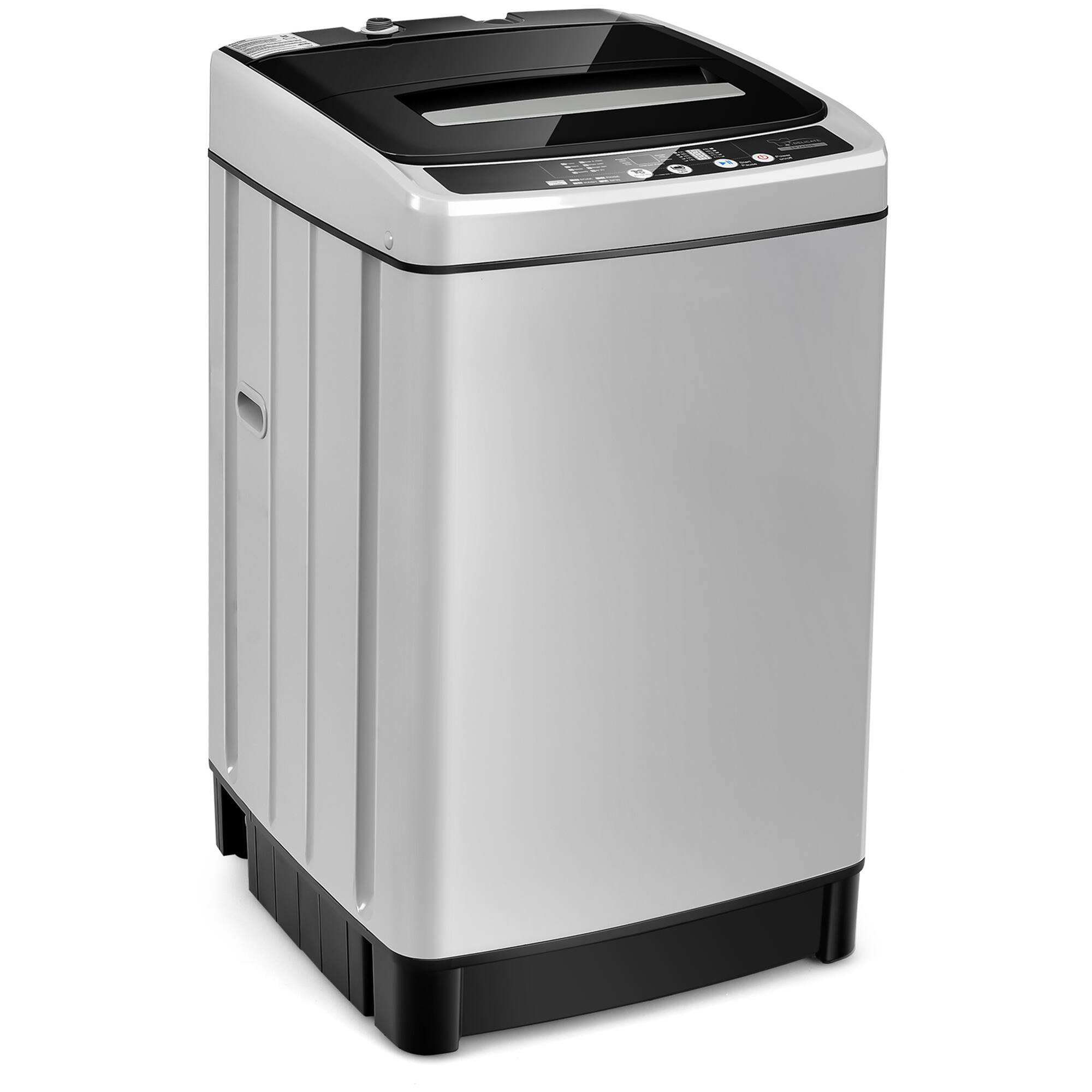 Front. Gymax - Gymax Compact Full-automatic Washing Machine & Dryer w/ 11 lbs Capacity Grey - Grey.