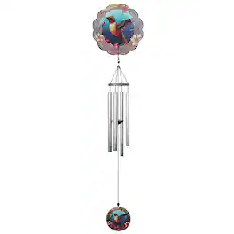 FC Design - 40" Long Hummingbird Ripple Illusion Wind Chime Outdoor Patio or Garden Hanging Decoration - Multi-Color