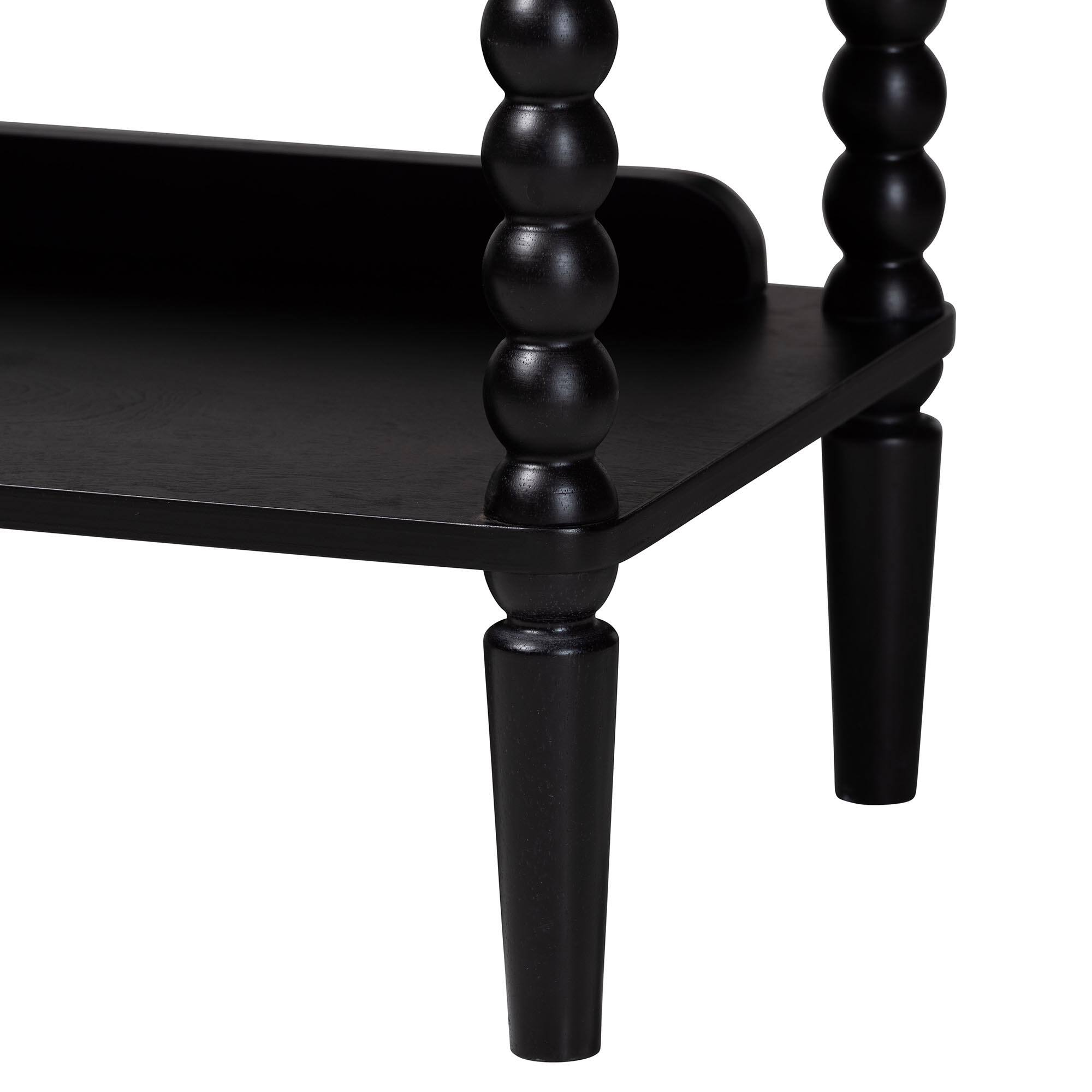 Alt View 2. Baxton Studio - Lucera Bobbin 5-Tier Display Shelf - Black.