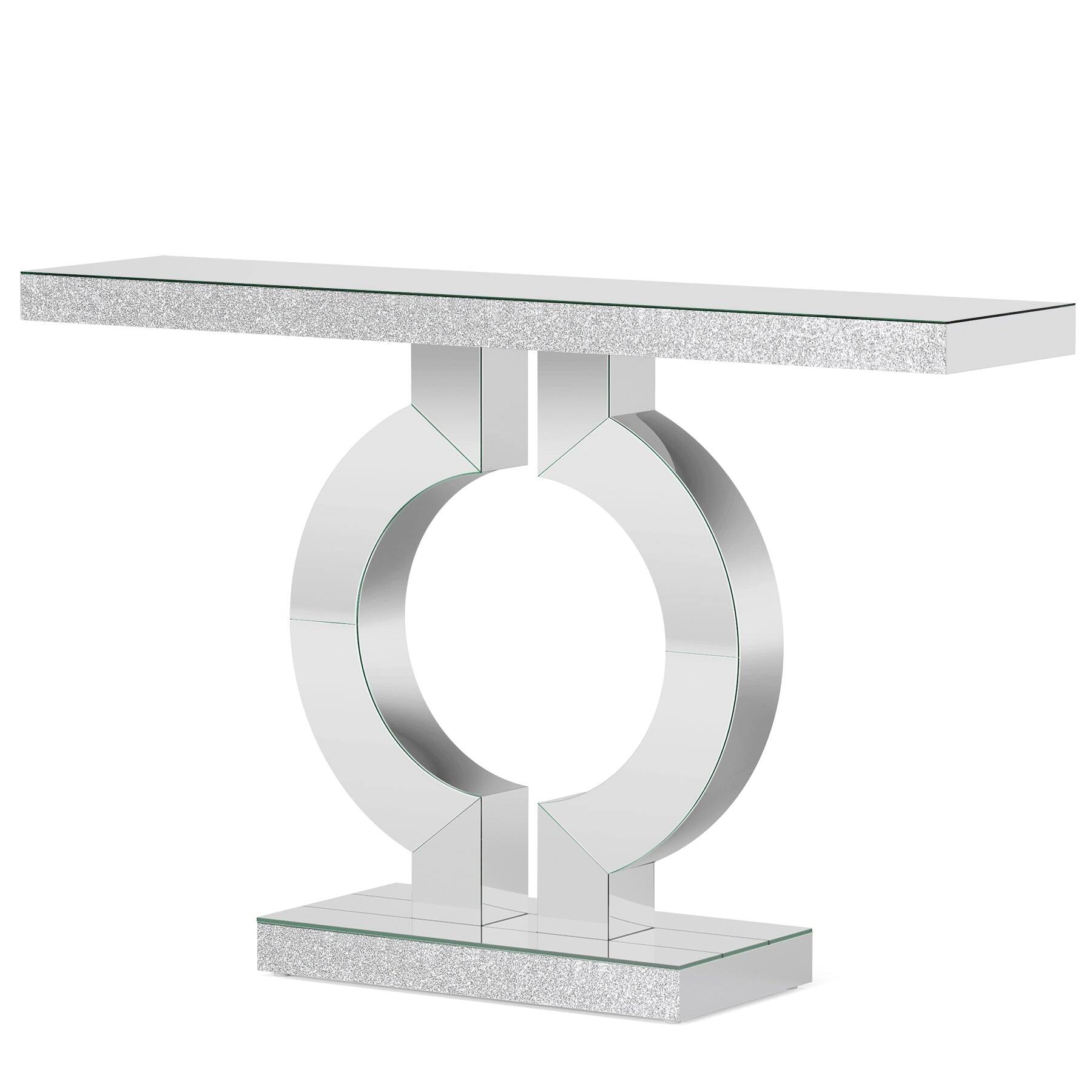 Alt View 4. Tribesigns - Modern Console Table with Space-Saving Design and Rectangular Top for Entryway, Living Room and Bedroom - Silver.