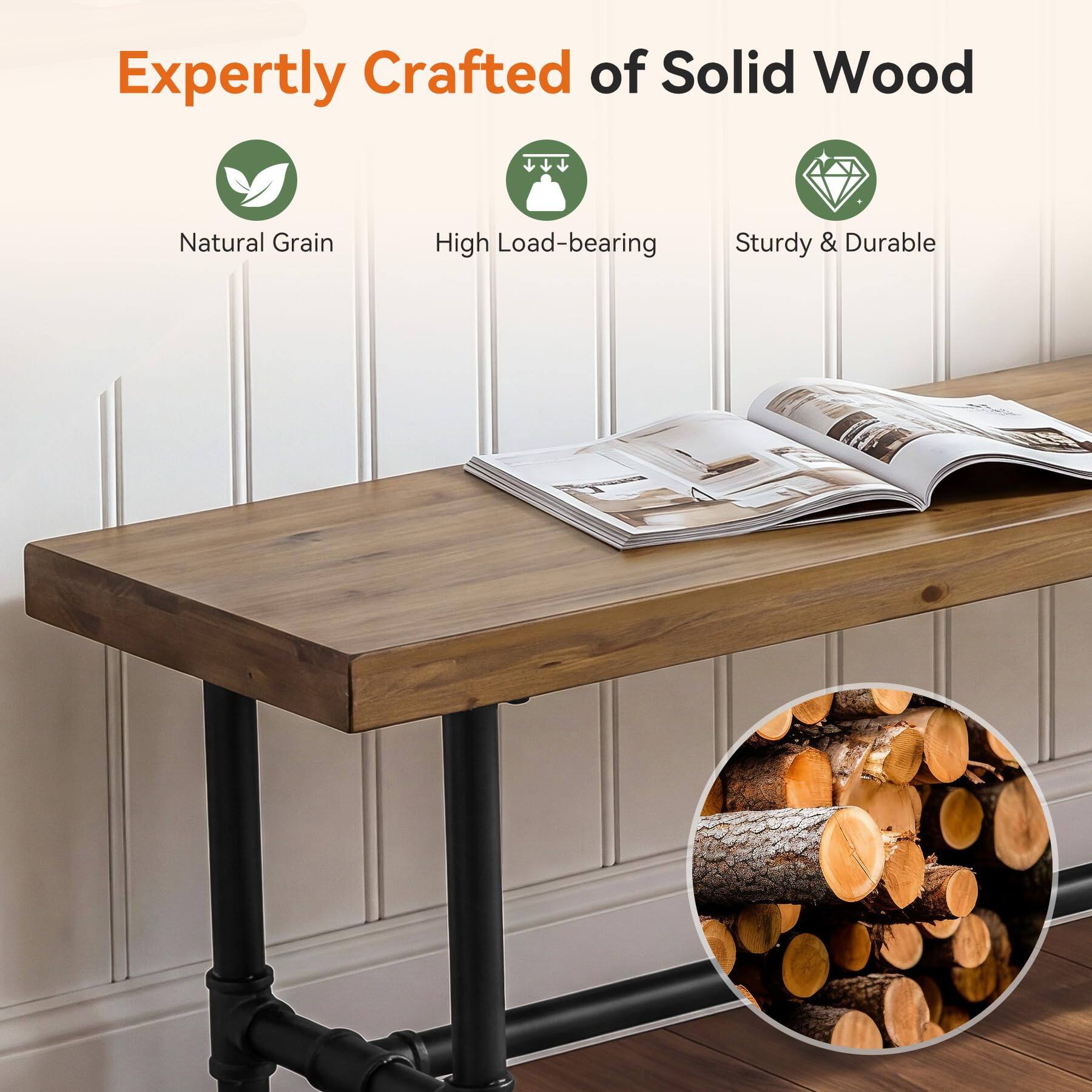 Expertly Crafted of Solid Wood

- Natural Grain
- High Load-bearing
- Sturdy & Durable