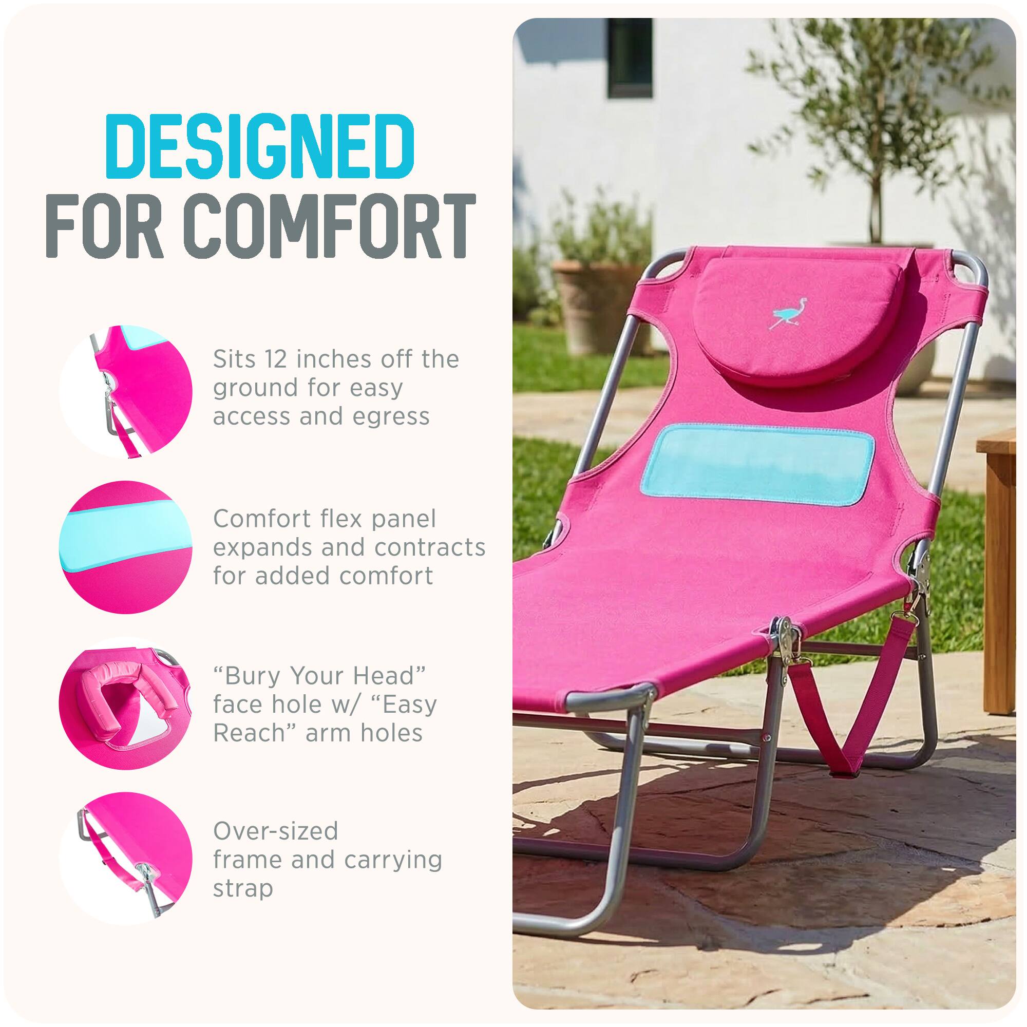 DESIGNED FOR COMFORT

- Sits 12 inches off the ground for easy access and egress
- Comfort flex panel expands and contracts for added comfort
- "Bury Your Head" face hole w/ "Easy Reach" arm holes
- Over-sized frame and carrying strap