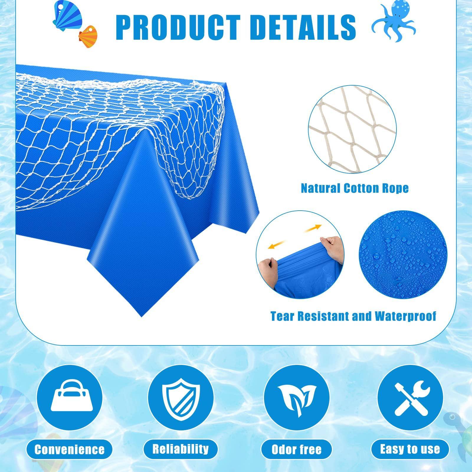 Dapper Styles 6 Fish Net Decorative And Tablecloth Set Cotton Fishnet ...