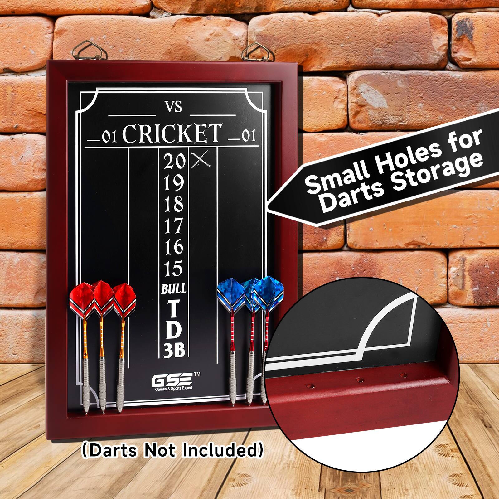VS 01 CRICKET 01 20 X 19 18 17 16 15 BULL T D 3B TM GSE Exper Games & Sports for Small Holes Storage Darts (Darts Not Included)