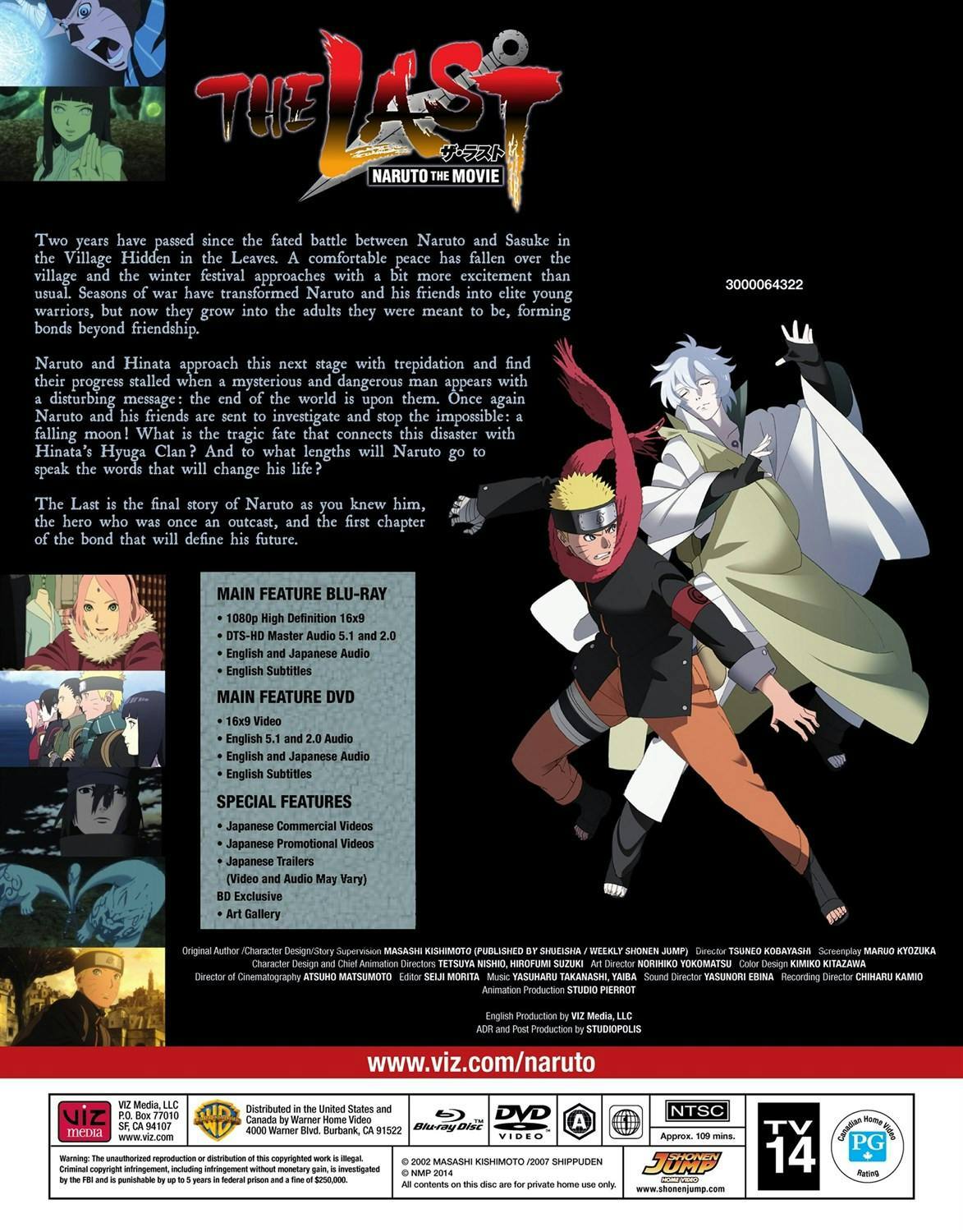Back. Naruto the Movie: The Last (Blu-ray + DVD) [Blu-ray].