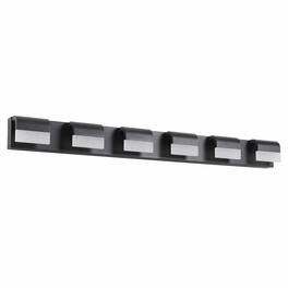 RYHNUYNE - 6‑Light LED Bathroom Vanity Light,Modern Wall Mount Vanity Mirror Light for Bathroom - Black