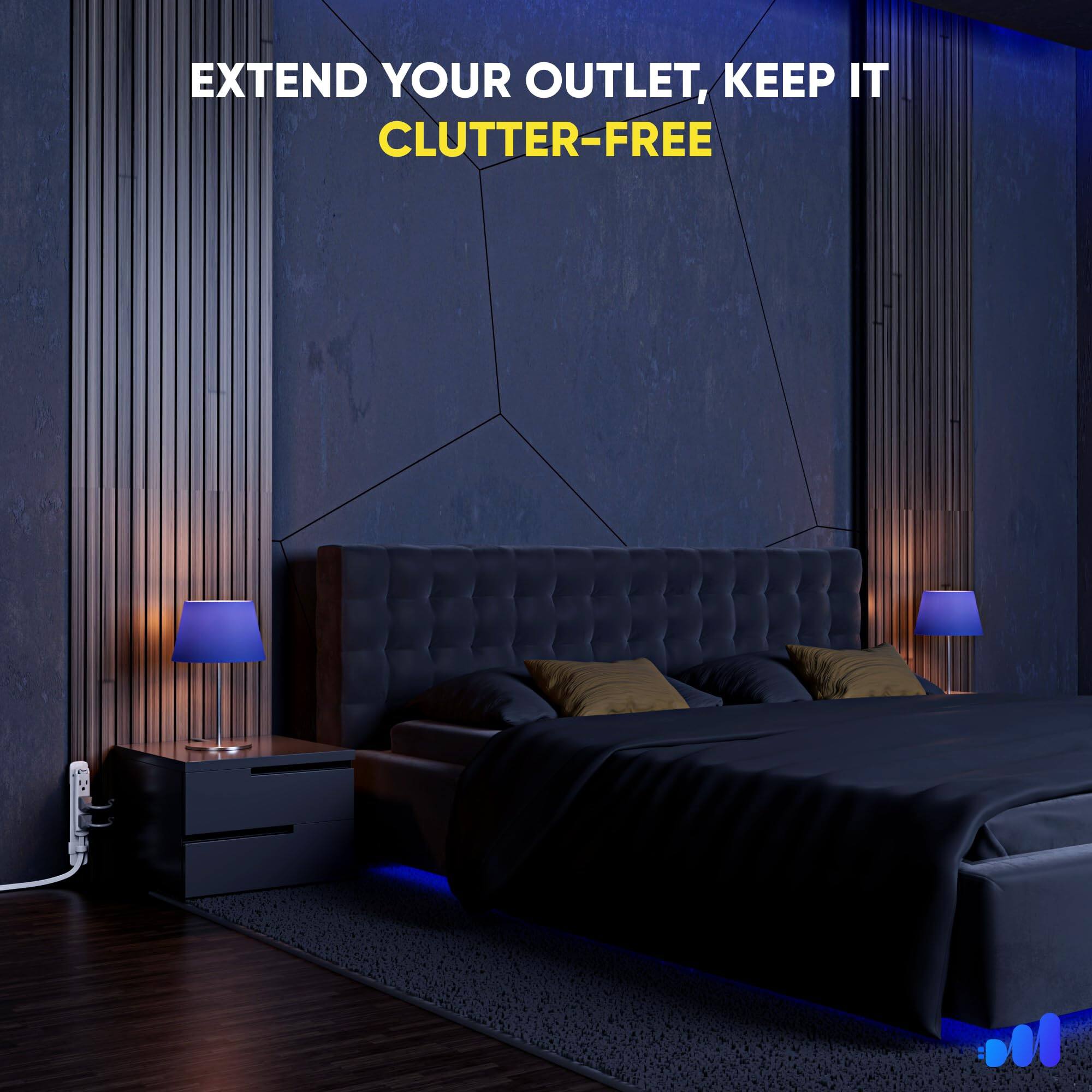 EXTEND YOUR OUTLET, KEEP IT CLUTTER-FREE