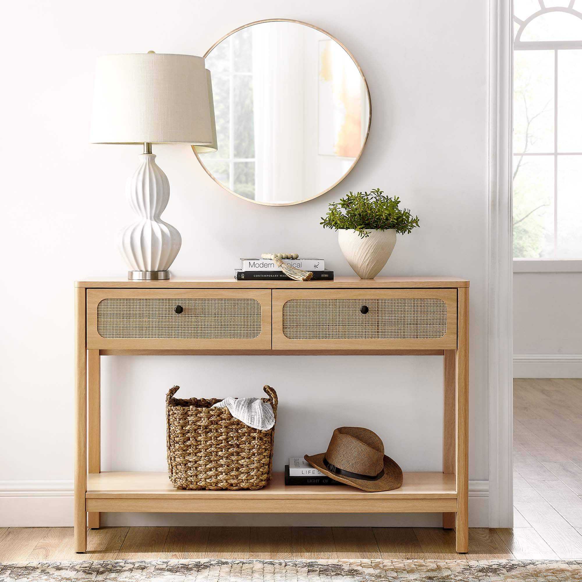 Chaucer Wood Entryway Console Table by Modway - Oak