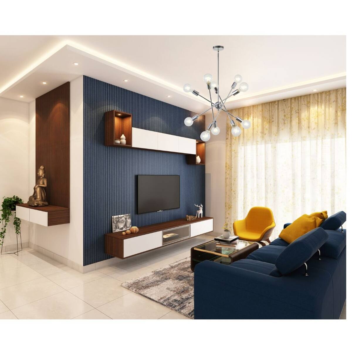 Alt View 1. Loheer - Loheer 10 Light Sputnik Chandelier Chrome Pendant Light with Adjustable Arms.