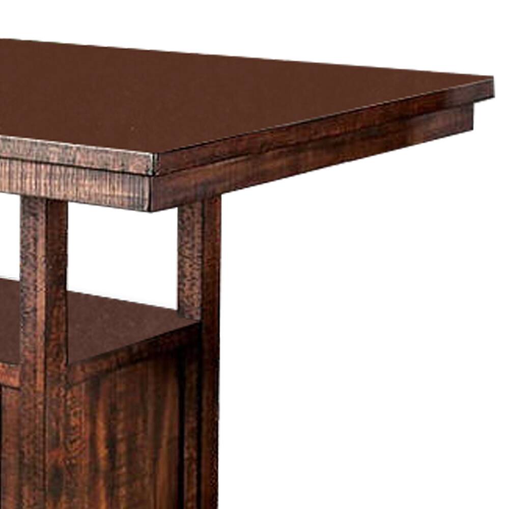 Alt View 2. Manhattan Lane - Wooden Counter Height Dining Table with Double Door Cabinet, Brown - Brown.