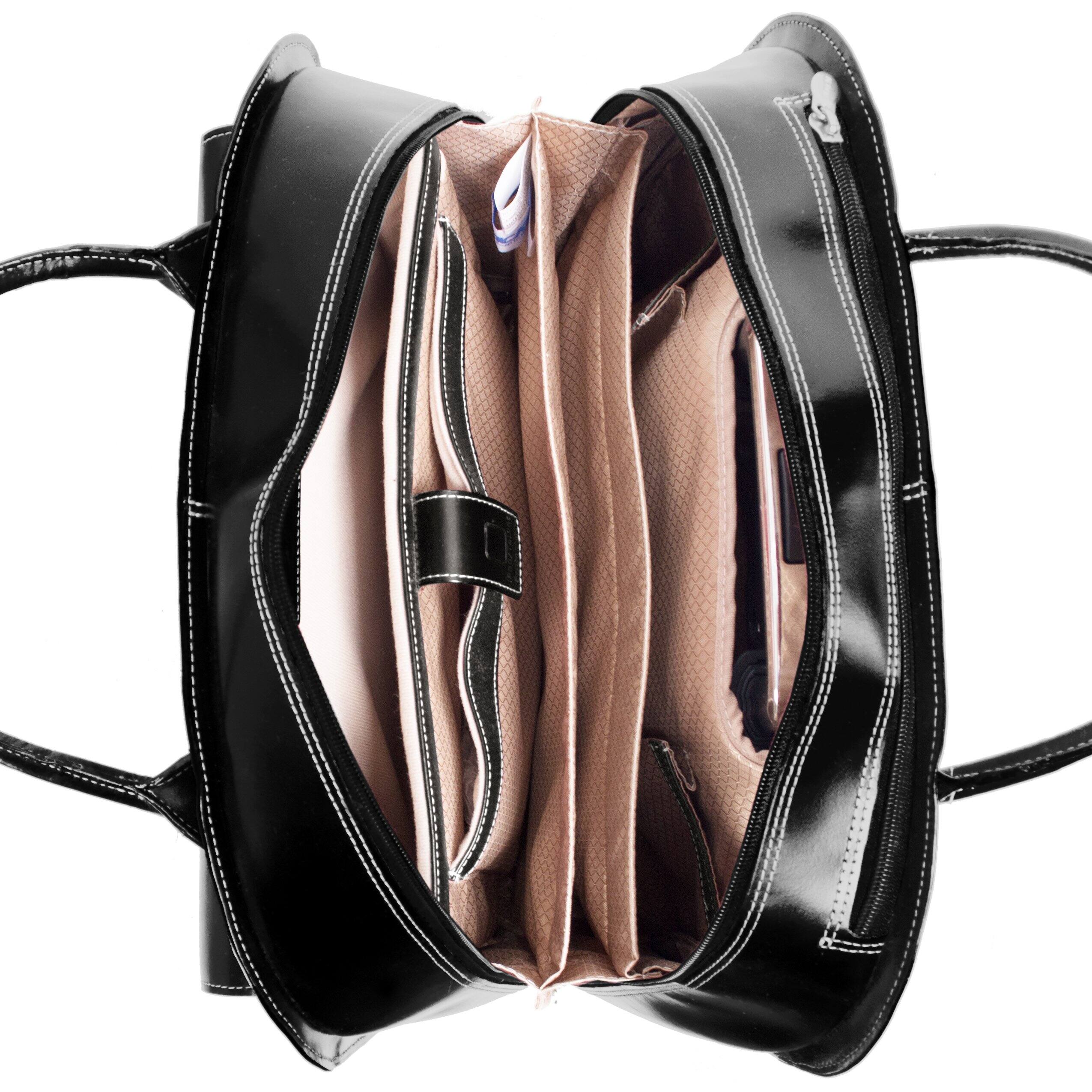 Alt View 2. McKleinUSA - Laptop Briefcase Wheeled Roller Case Granville 15.4-inch Notebook Leather ABS Shell - Black.