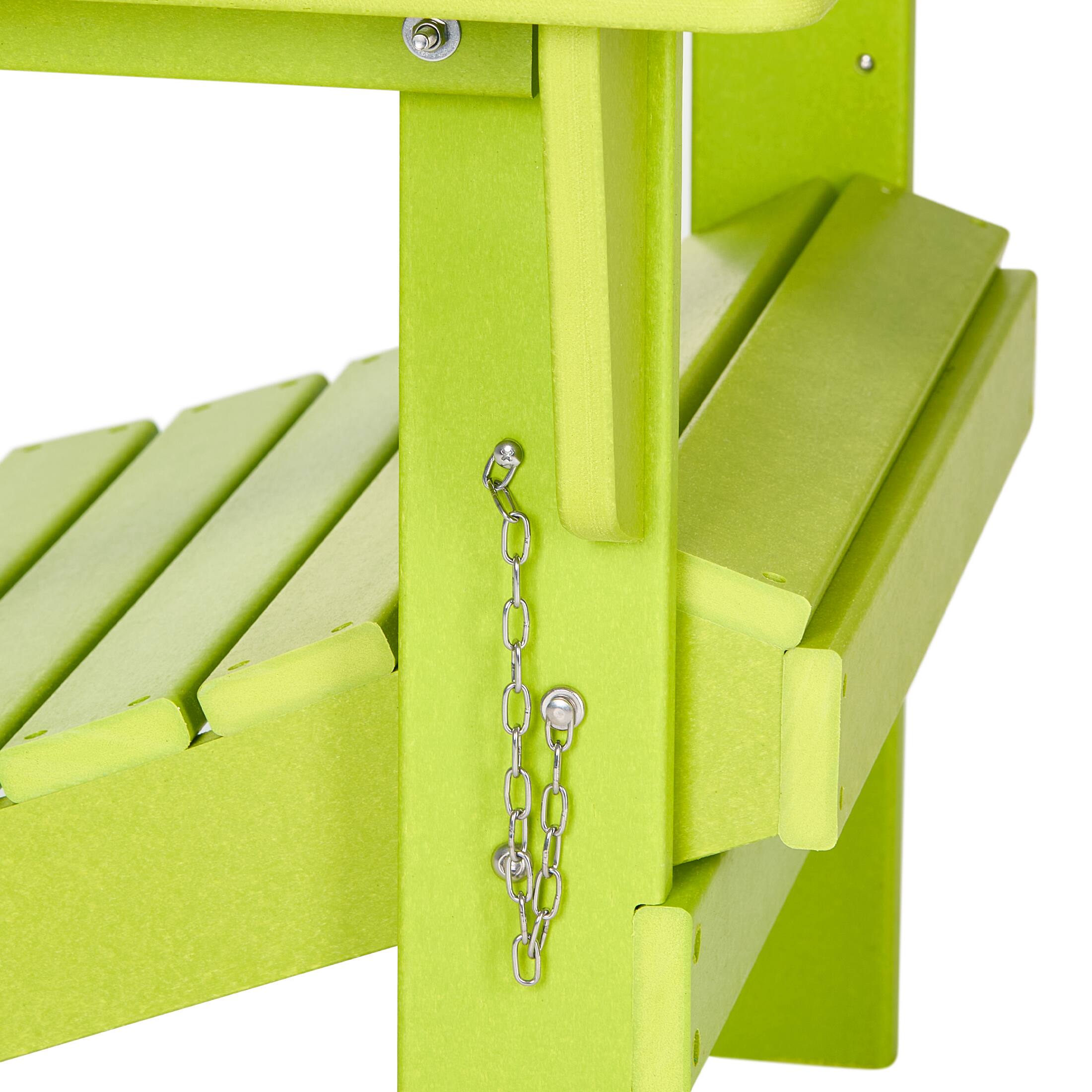 Alt View 6. WestinTrends - WestinTrends Malibu Outdoor HDPE Folding Poly Adirondack Chairs (Set of 4) - Lime.