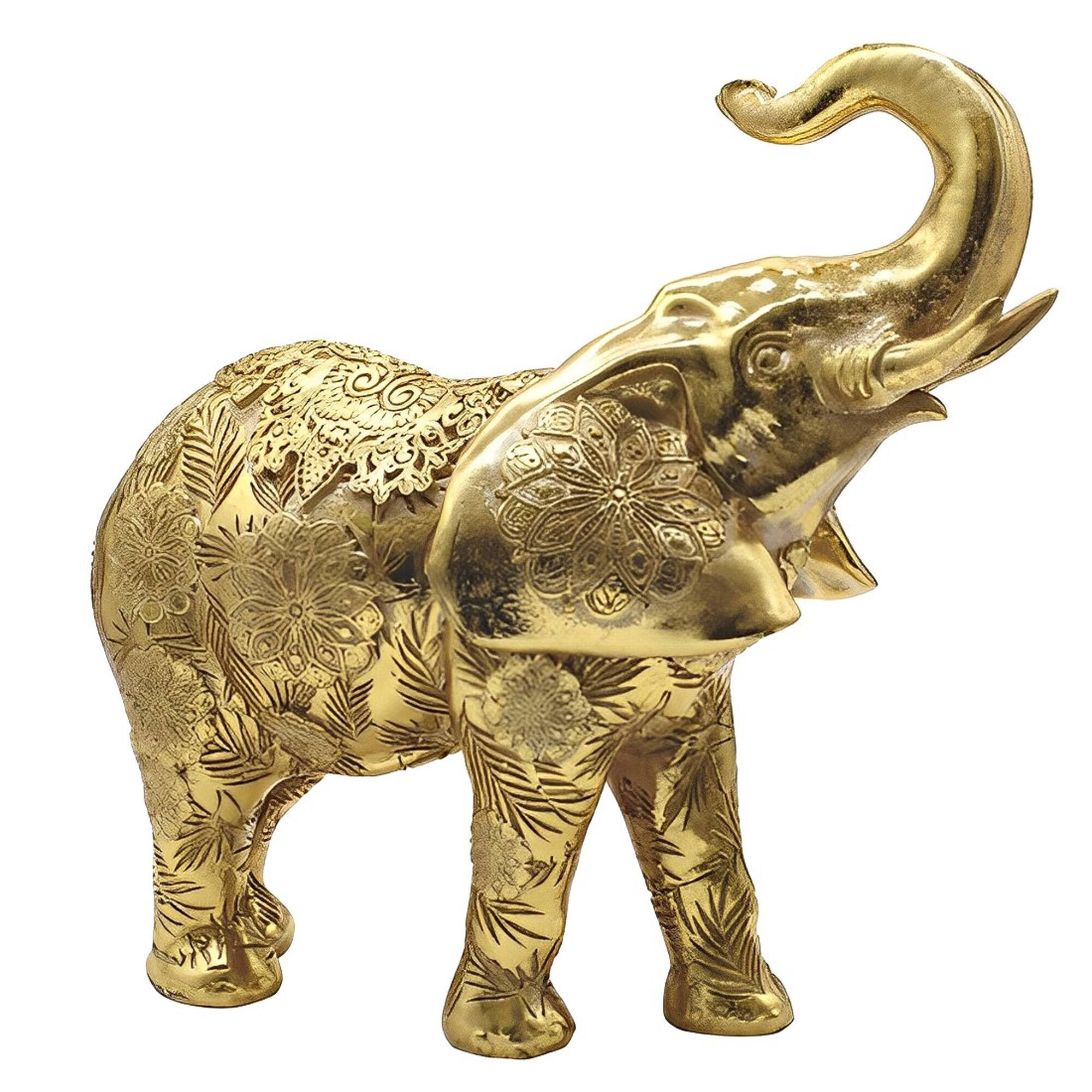 FC Design - 10.25"W Thai Elephant with Trunk Up Figurine Statue Desk Tabletop Home Decor Gift - Multi-Color