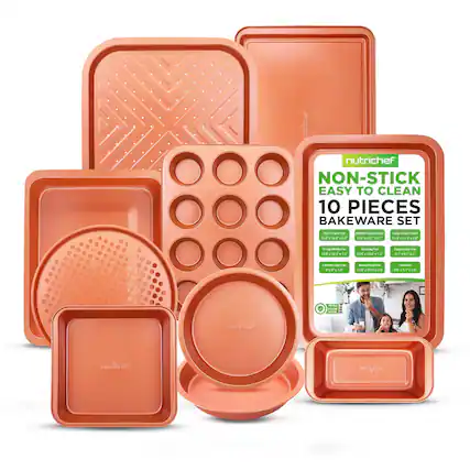 nutrichef NON-STICK EASY TO CLEAN 10 PIECES BAKEWARE SET