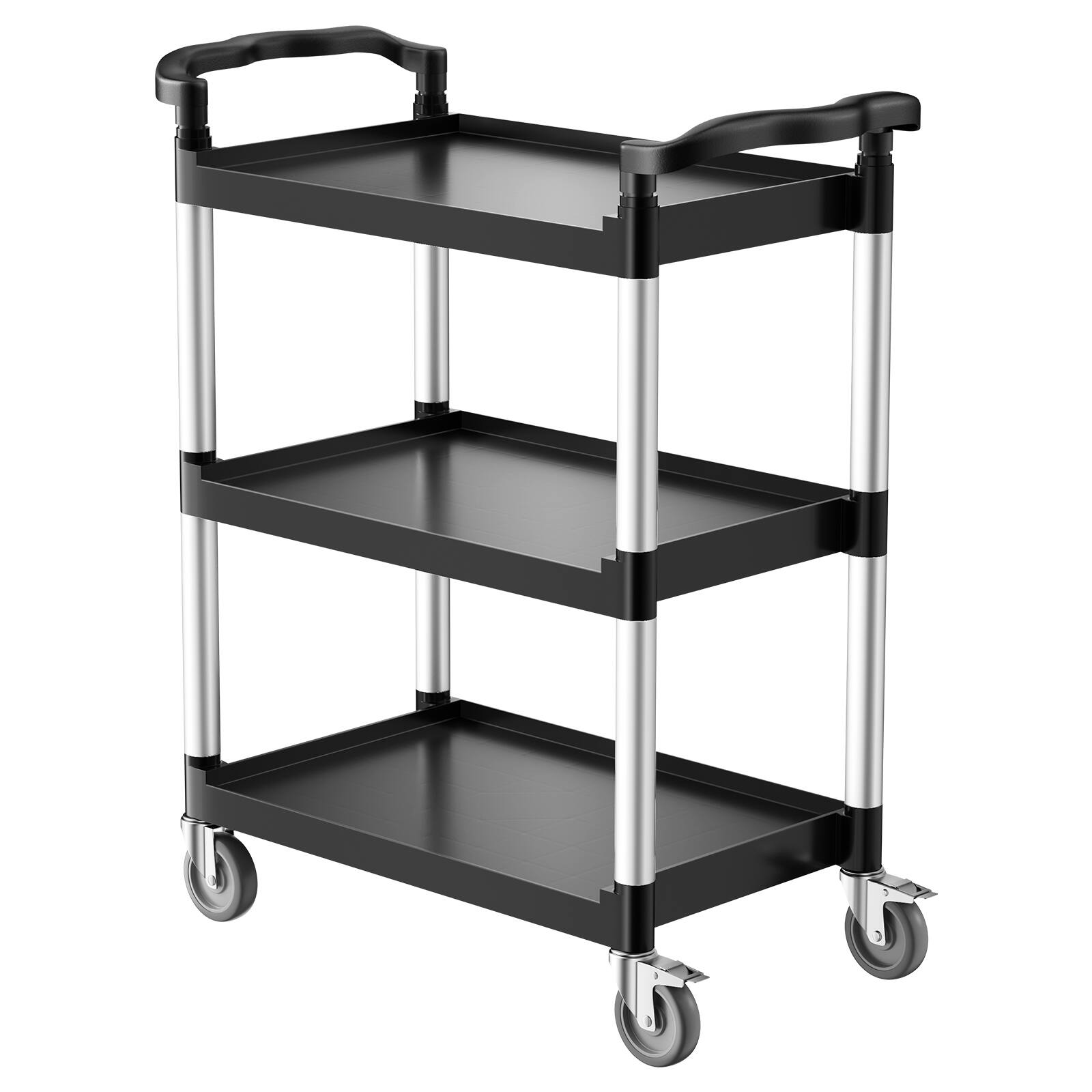 VEVOR - Utility Cart, 300 lbs Load Capacity, 3-tier Utility Plastic Cart with 360° Swivel Wheels (2 with Brakes) - Black price history on PriceWatchPro