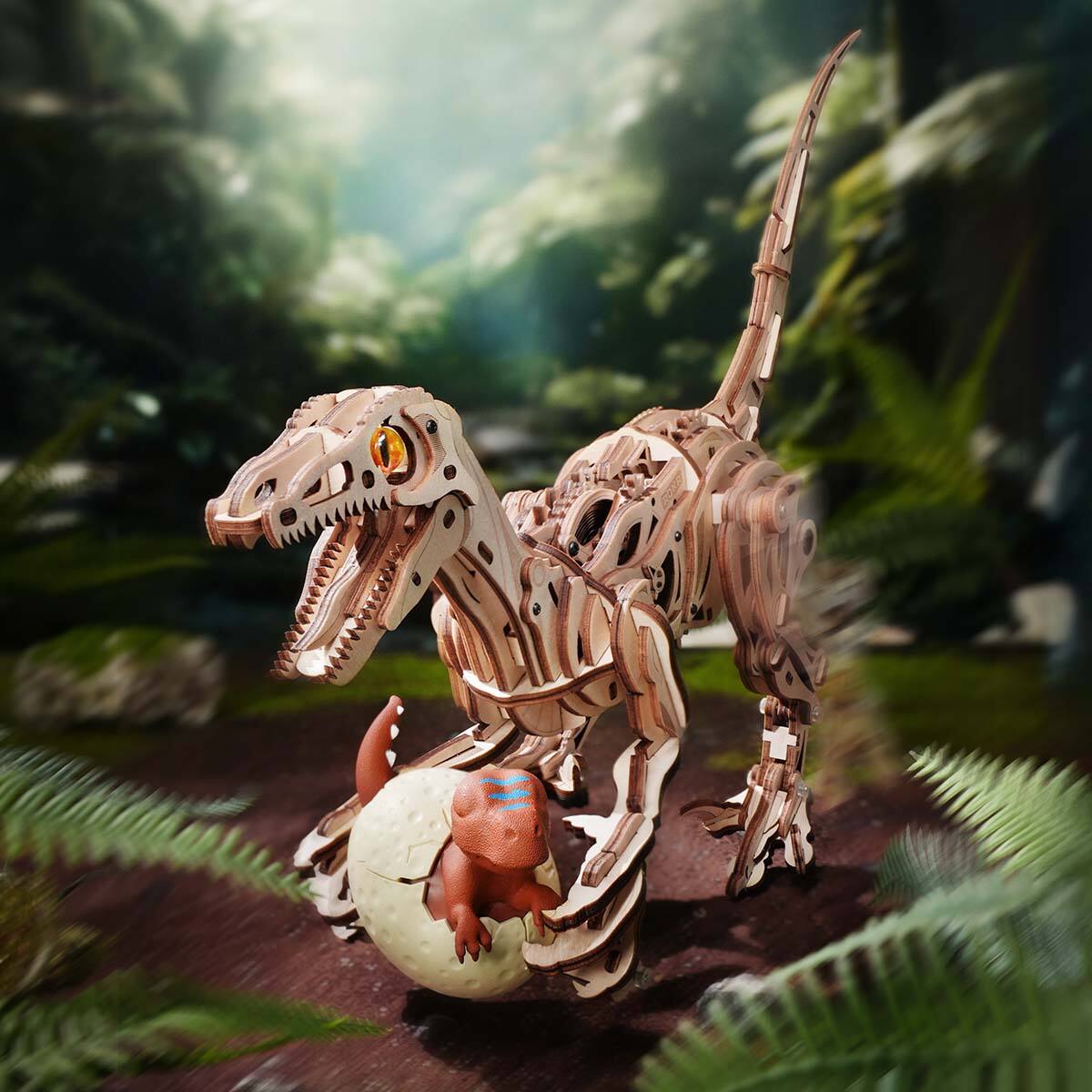 Angle. ROKR - ROKR Walking Dinosaur Toys 3D Wooden Puzzles, Mechanical Wood Model Kits, Stem Building Project DIY Crafts Kits LD01.