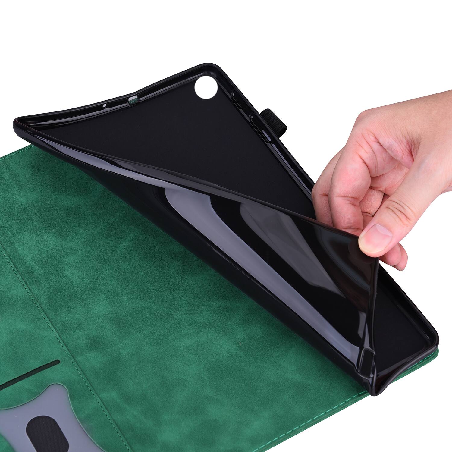 Back. Dteck - for iPad Air 13 Inch Case M4 2026 / M3 2025 / M2 2024, Matte PU Leather Folio Stand Cover with Credit Card Slots - Green.
