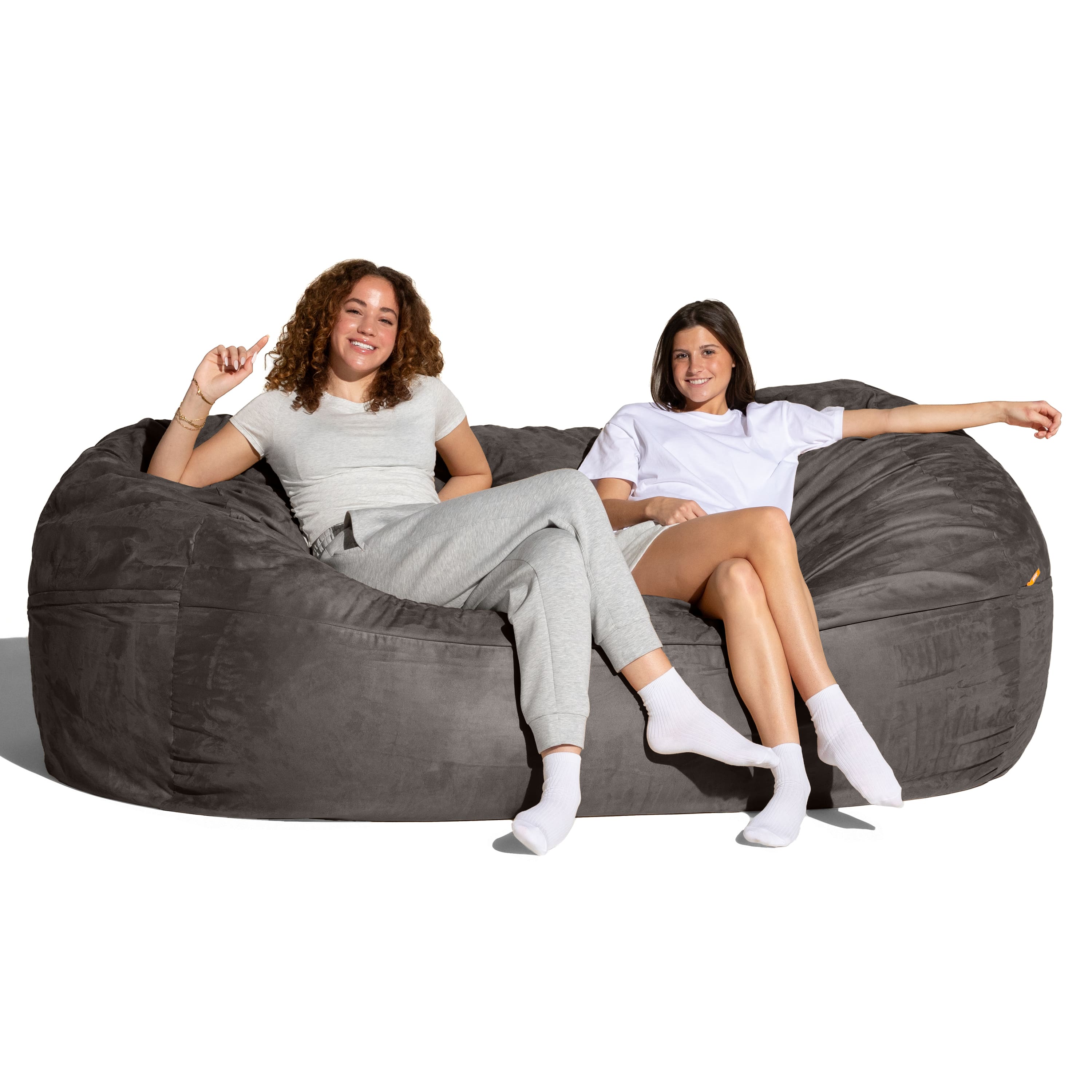 Jaxx - 7 Foot Giant Bean Bag Sofa - Charcoal