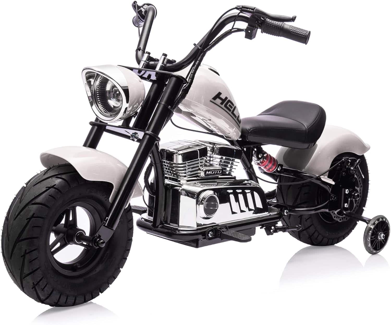 Electrodes Masters - 36V Electric Dirt Bike for Kids & Teens, 350w Fast Electric Motorcycle Up to 16.5MPH, Kids Ride on with Spring - White