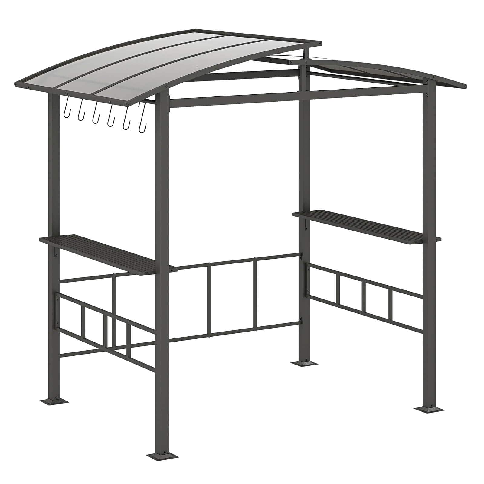 Costway - 8' X 5' Hardtop Grill Gazebo with Vented Polycarbonate Roof Side Shelves Hooks - Black price history on PriceWatchPro