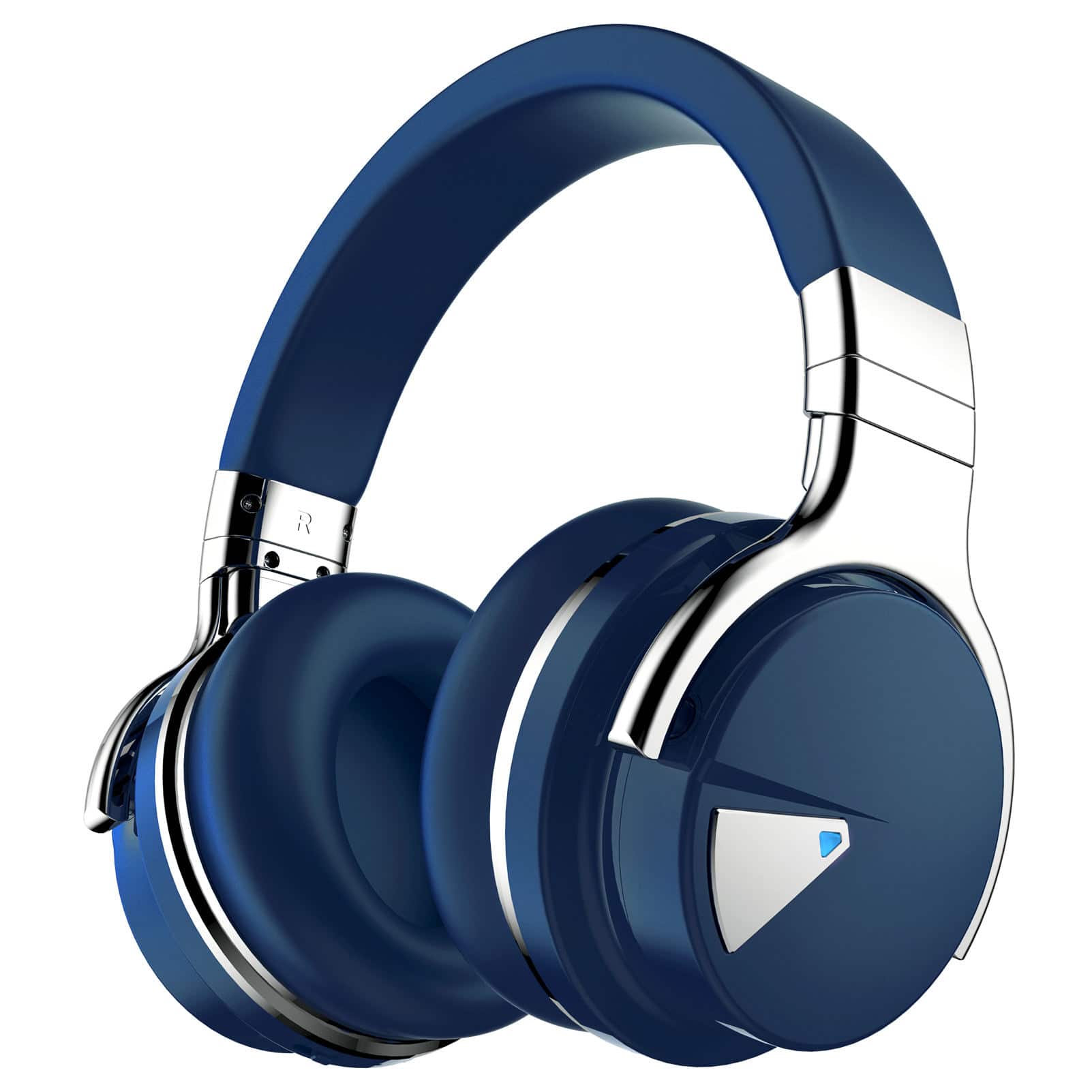 PRIMEPLUS - E7 Active Noise Cancelling Headphones, Wireless Bluetooth Headphone with Microphone, 30 Hours Playtime for Travel/Work - Deep Blue