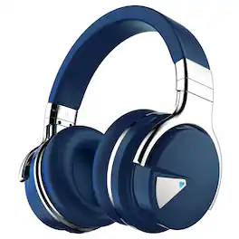 PRIMEPLUS - E7 Active Noise Cancelling Headphones, Wireless Bluetooth Headphone with Microphone, 30 Hours Playtime for Travel/Work - Deep Blue