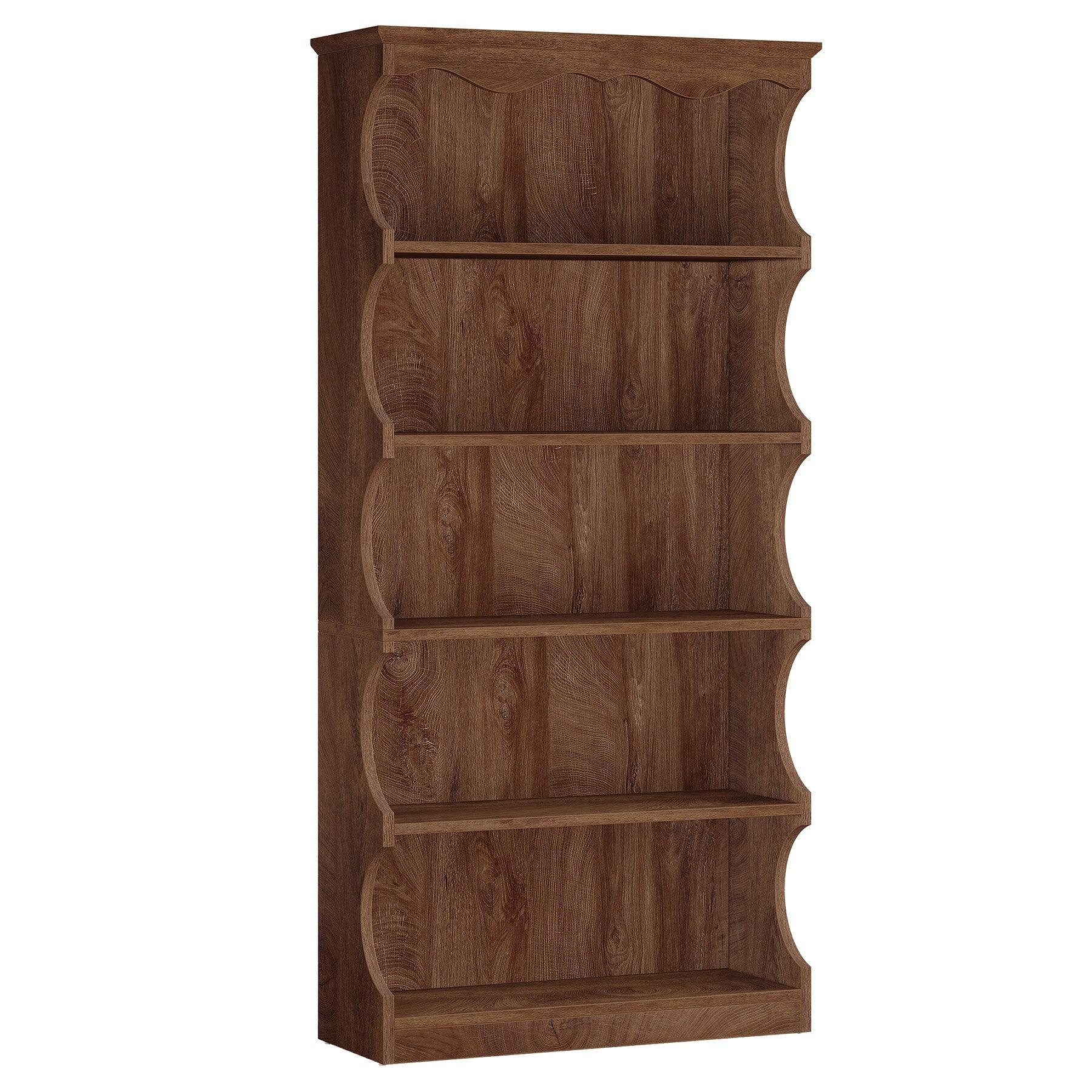Alt View 5. Tribesigns - Bookshelf with Storage Shelves, Freestanding Design and Book and Decor Display for Living Room and Study - Brown.
