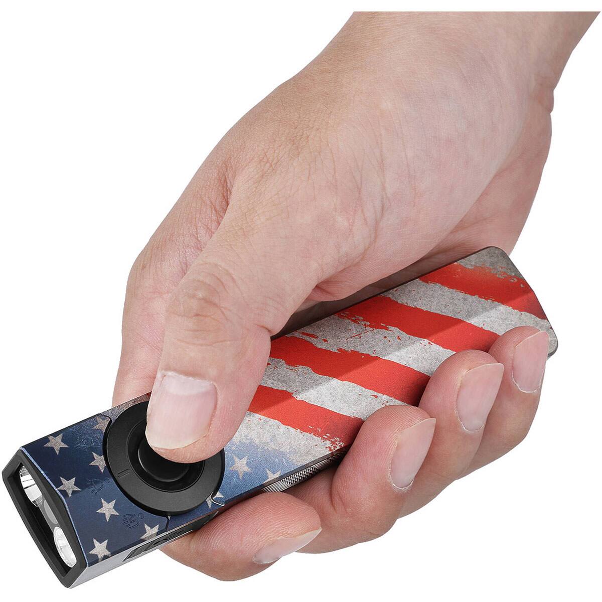 Alt View 7. OLIGHT - Olight ArkPro 4-in-1 Rechargeable EDC Cool White Multifunctional LED Flashlight, Stars and Stripes Edition.