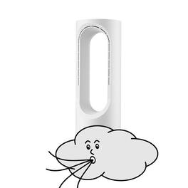 Loheer - Portable Bladeless Tower Fan Quiet Oscillating Desk Fan for Home Office Touch Control White