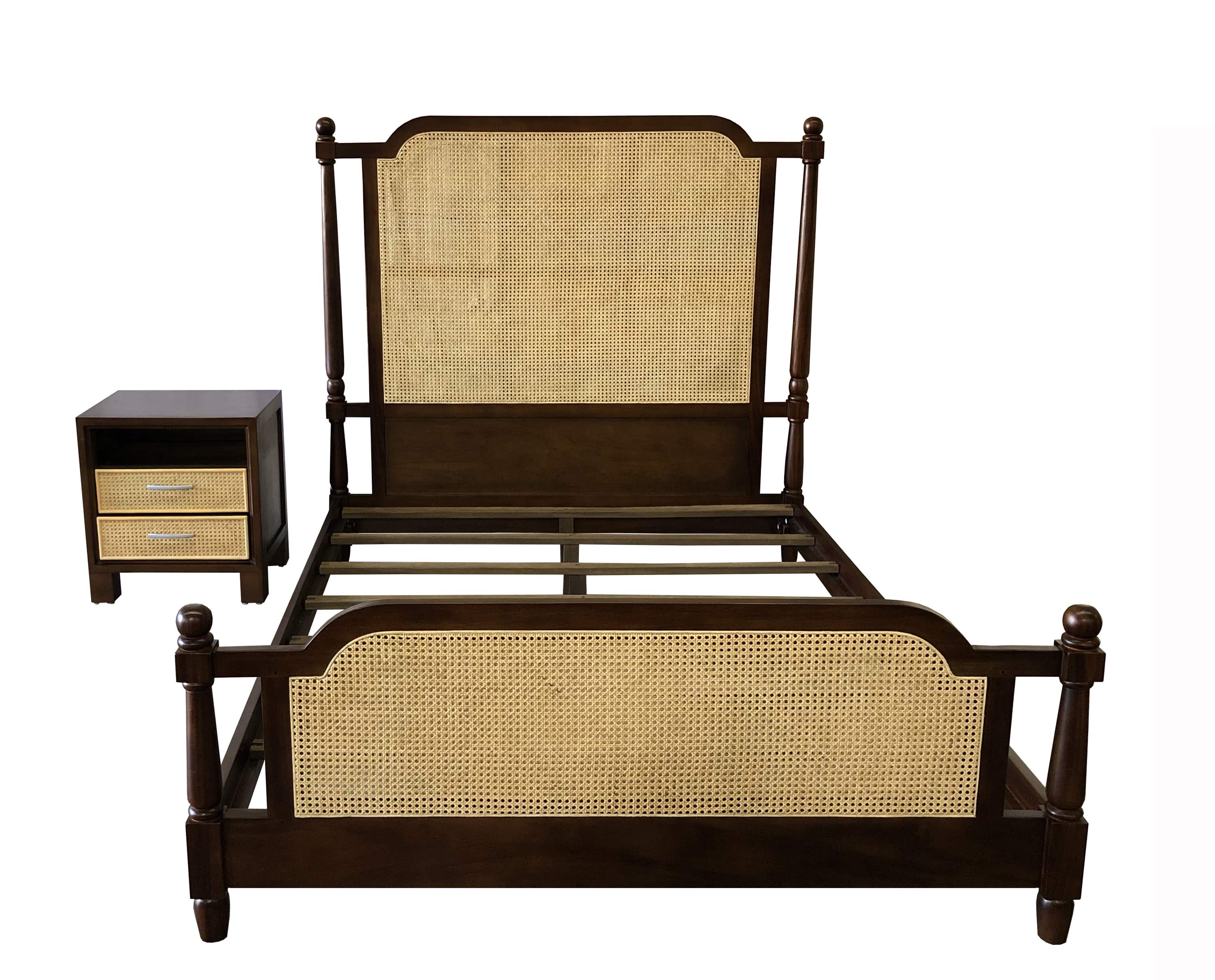 Dart - Java Queen Bed with 1 pc Java Nightstand - Dark Brown
