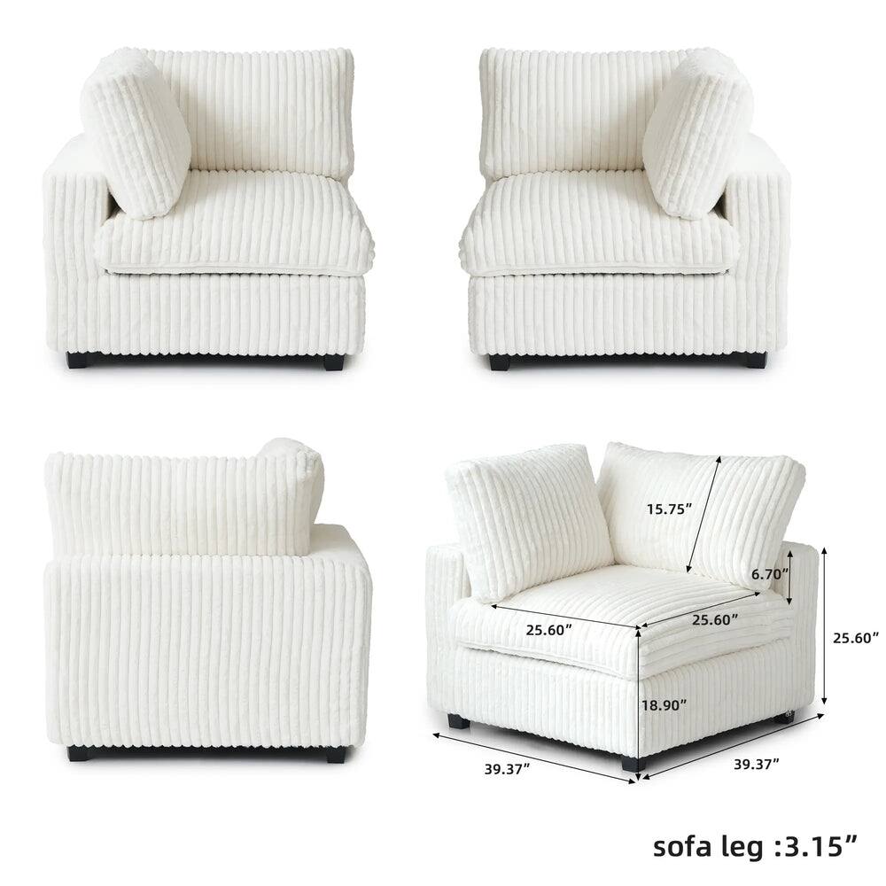 15.75"  
6.70"  
25.60"  
25.60"  
25.60"  
18.90"  
39.37"  
39.37"  
sofa leg: 3.15"