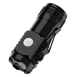 Cluzine - 3-LED Tactical Flashlight, USB-C Rechargeable, 5 Light Modes with Clip for Camping & Emergency