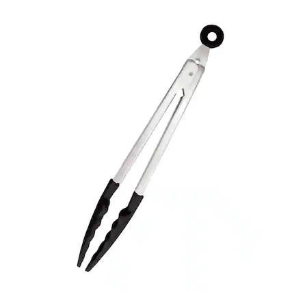 Front. Henckels - Henckels 9-inch Stainless Steel Silicone Tongs - Stainless Steel.