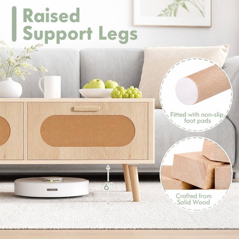 Raised Support Legs  
Fitted with non-slip foot pads  
6"  
Crafted from Solid Wood