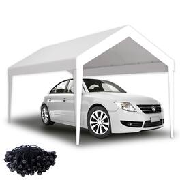 Ecooso - 10x20ft Carport Replacement Canopy Cover, Waterproof & UV Protected Tarp with 72 Elastic Buckles , Frame is Not Included - White