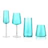 Artland - Soho Optic 16-Piece Glassware Set, (Champagne & Double Old Fashion) - Turquoise