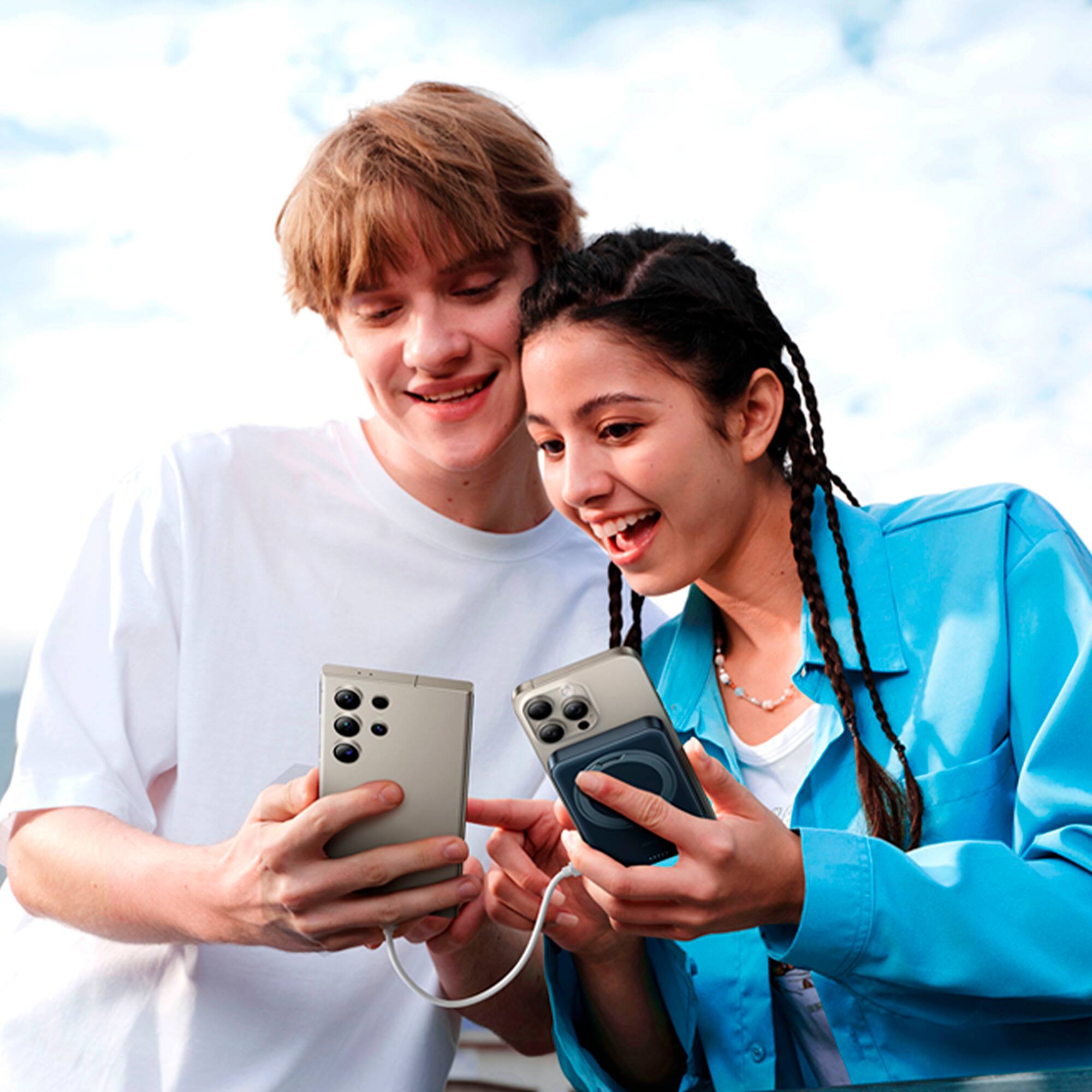 Alt View 14. TORRAS - Qi2.0 Certified Ostand Magnetic Power Bank 10000mAh with 360° Rotatable Stand - Black.