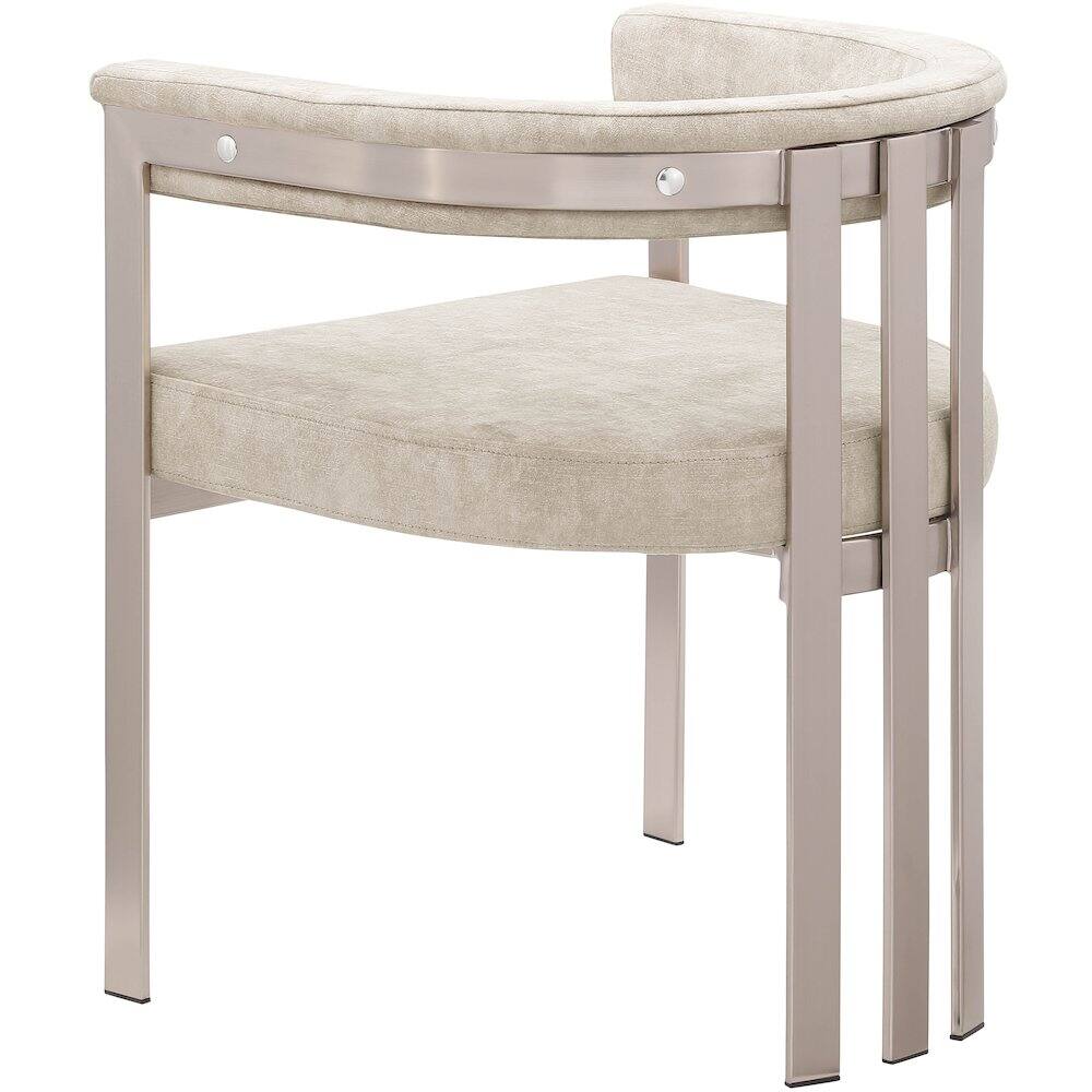 Alt View 4. Meridian Furniture - Marcello Beige Velvet Dining Chair, Set of 2 - Beige.