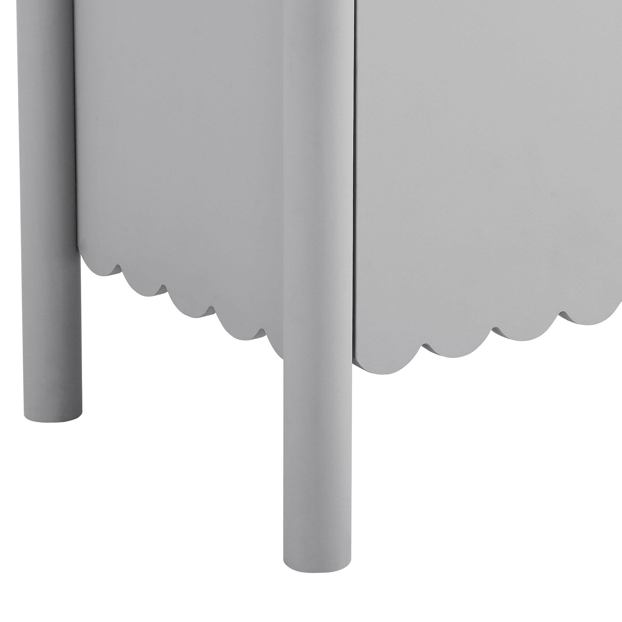 Alt View 5. Modway - Emmeline 35" 2-Door Scalloped Sideboard Cabinet by Modway - Light Gray.